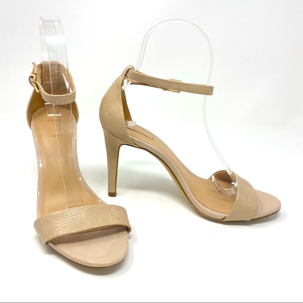 The PERFECT nude ankle strap snake skin heels